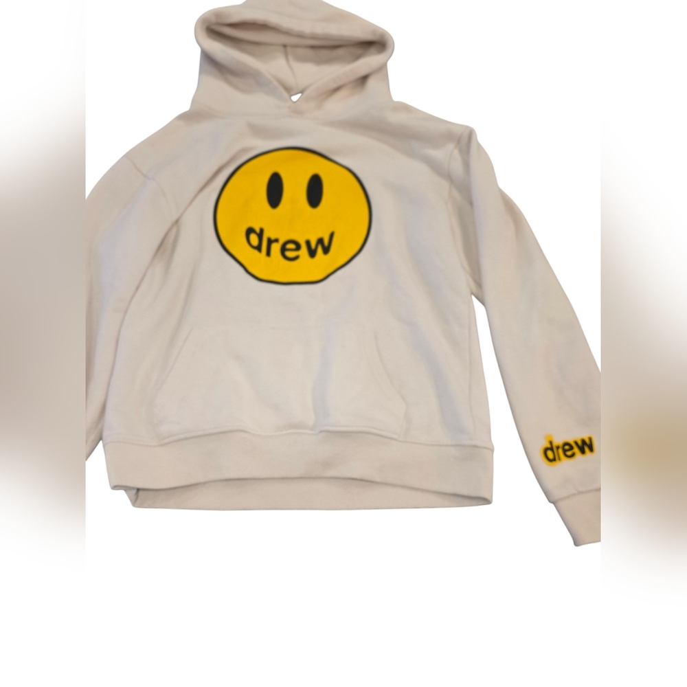 Drew House Cream Smiley Hoodie Justin Bieber Streetwear Pullover